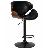 Стул барный KARTER BLACK коричневый орех дерево (BWW) черный PU